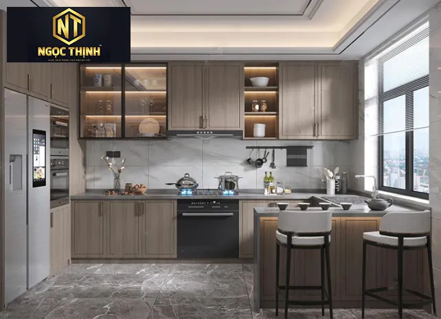 Tủ bếp gỗ công nghiệp hiện đại, giá rẻ uy tín chất lượng dẫn đầu xu hướng